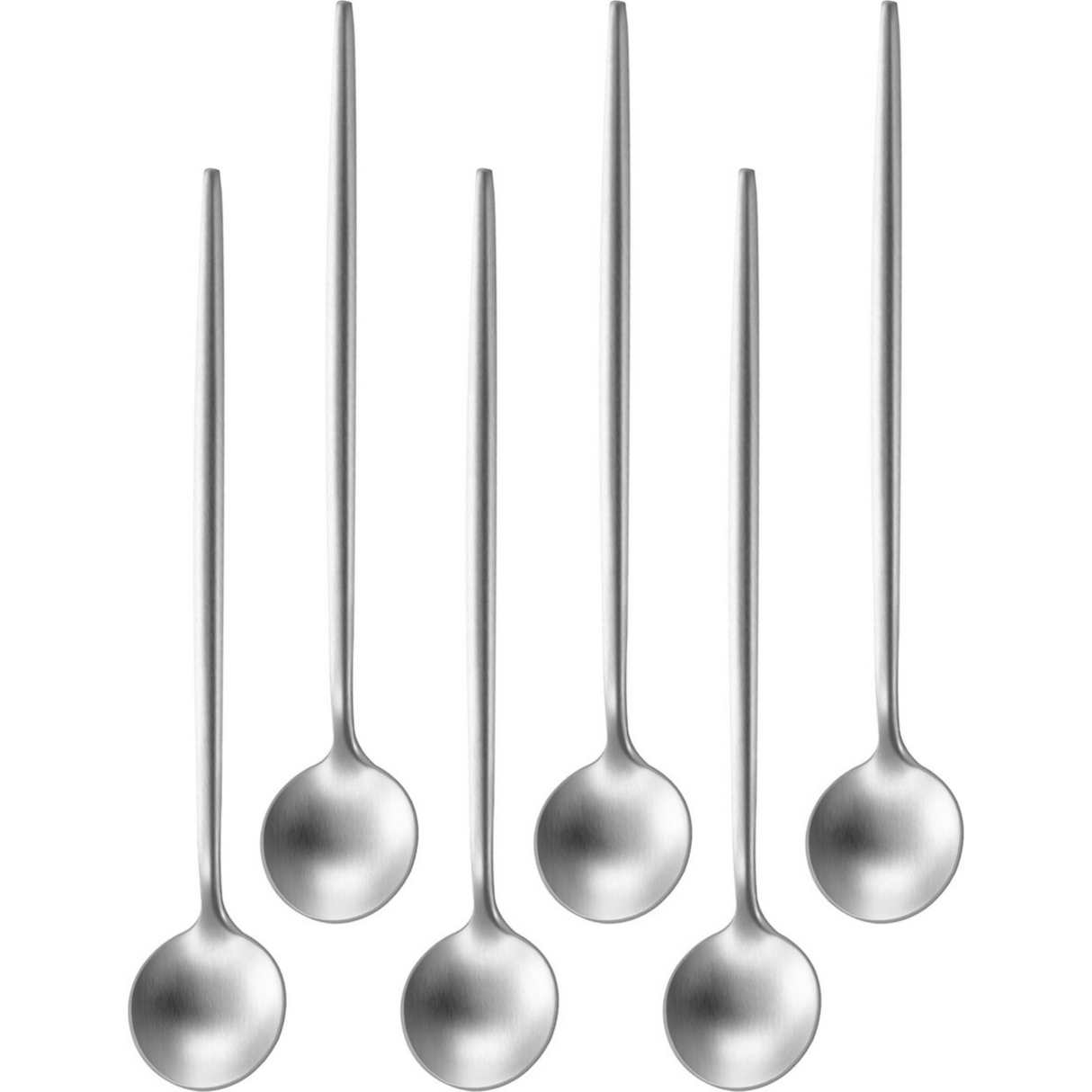 Latte Macchiato Lepel 20cm Mat Zilver 6 Stuks