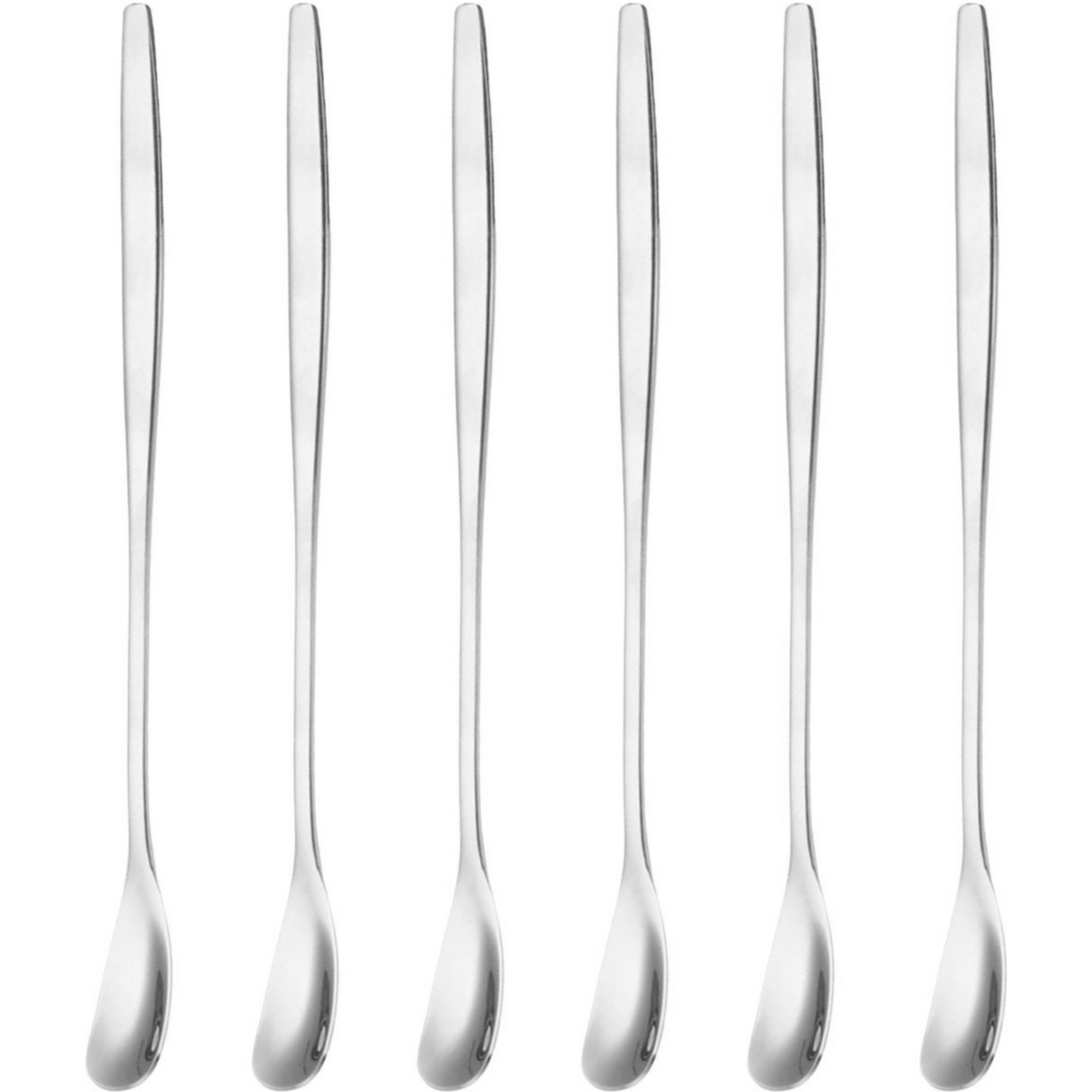 Dun Longdrinklepels 17cm Zilver 6 Stuks