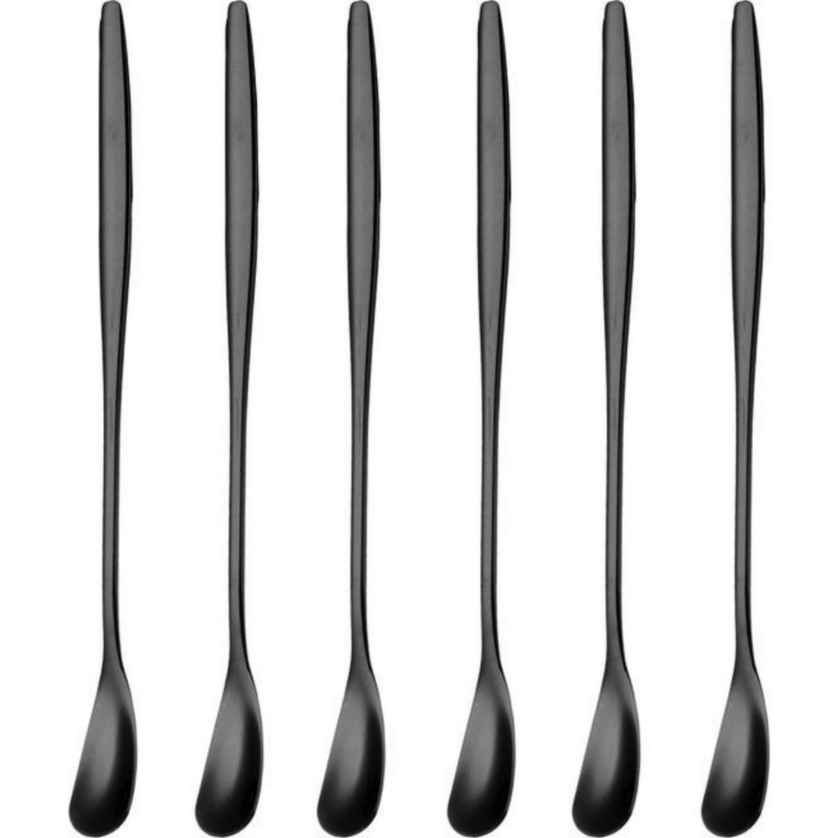 Dun Longdrinklepels 17cm Zwart 6 Stuks