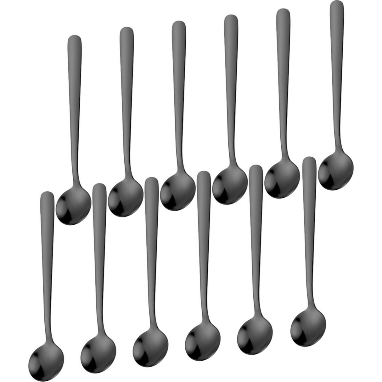 Koffielepels 13cm Zwart 12 Stuks