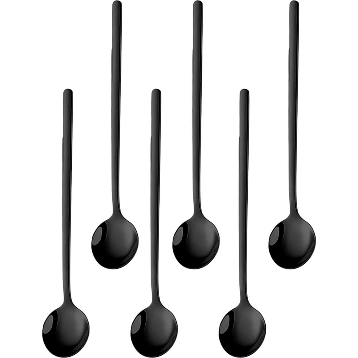 Theelepels 15cm Zwart 6 Stuks