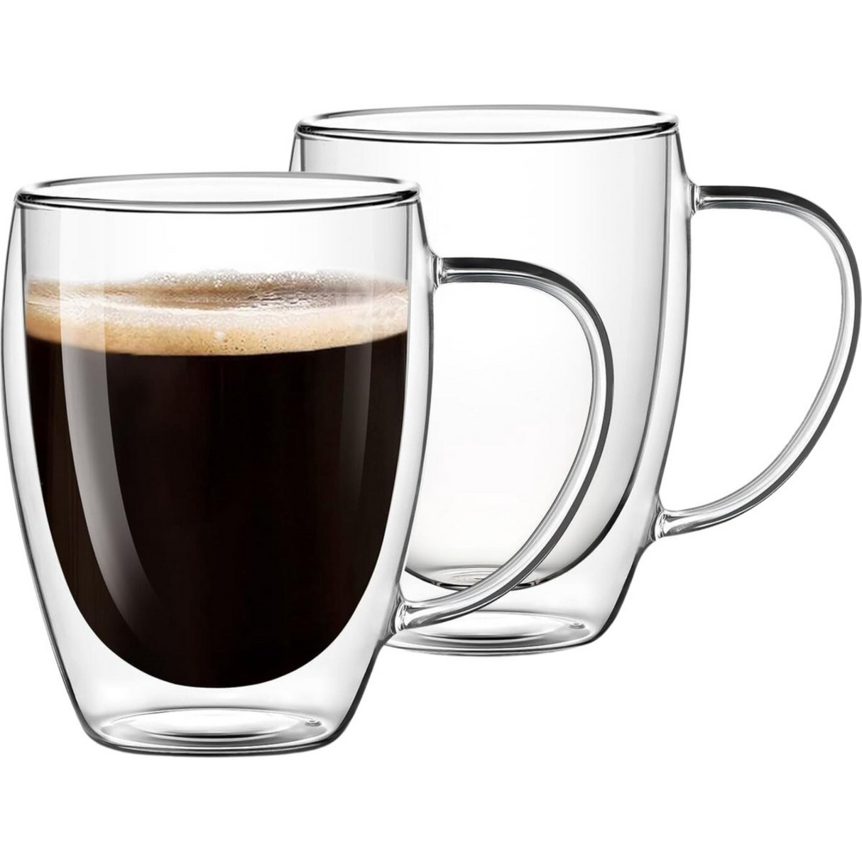 Dubbelwandige Glazen met Oor 350ml 2 Stuks