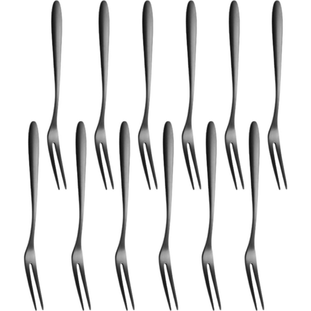 Dessertvorken Zwart 12 Stuks