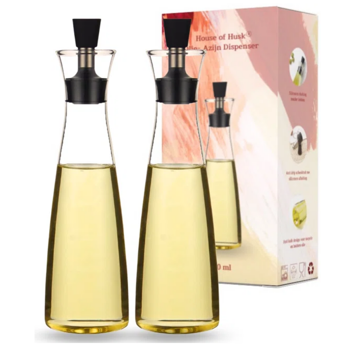 Glazen Olie Dispenser 500ml 2 Stuks