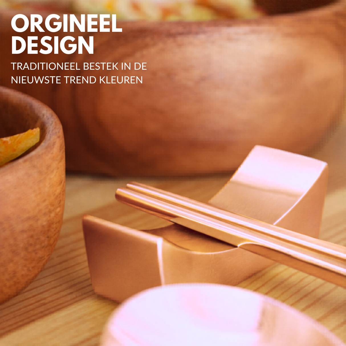 Chopstick Set Rose Goud