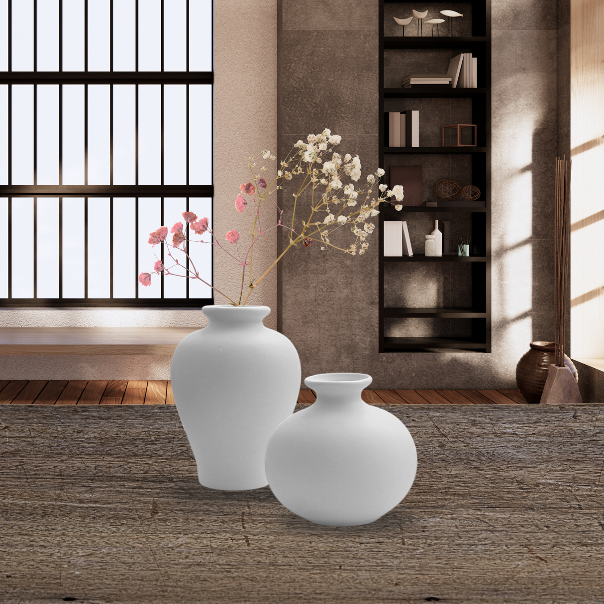 Keramieke Vazen Set Klein 5 Stuks Wit
