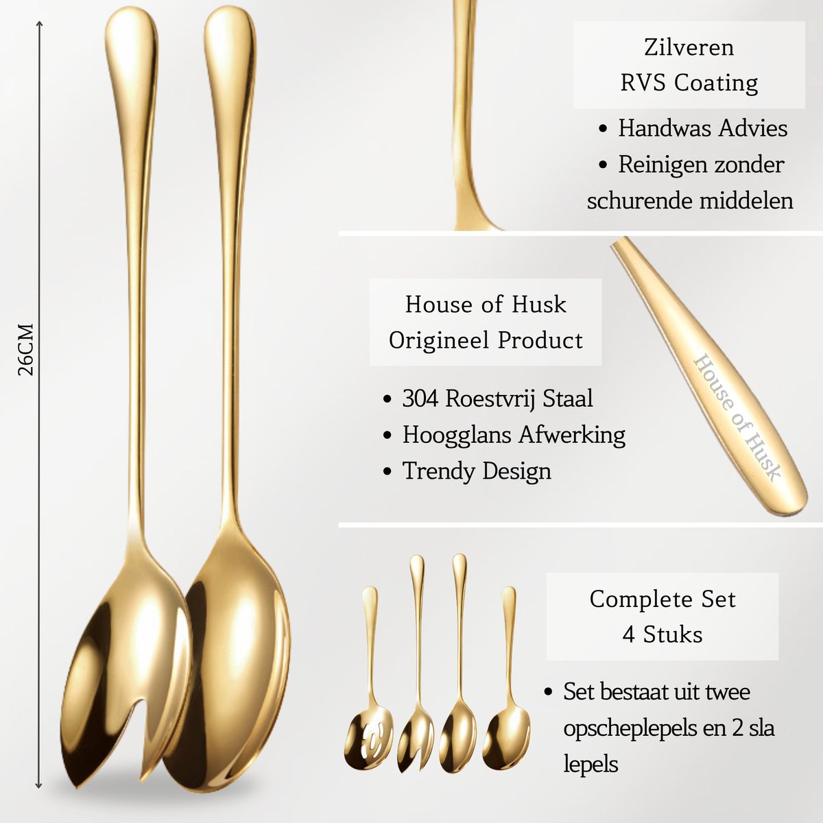 Opscheplepel Goud Mix Set