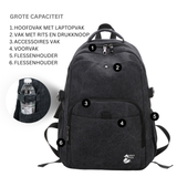 Canvas Laptop Rugzak 15.6inch 24L Zwart