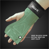 Leren Lifting Straps Groen