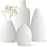 Keramieke Vazen Set Klein 4 Stuks Wit