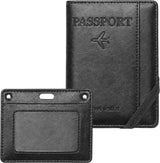 Paspoort Hoesje met Kaarthouder Zwart