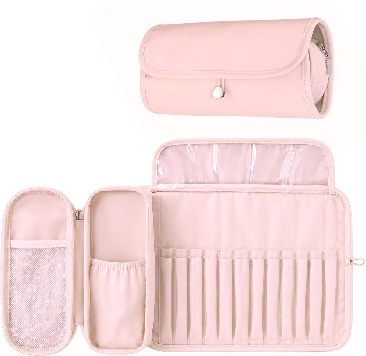 Make Up Tas met Borstelhouder Roze