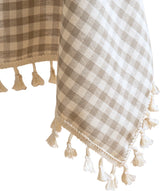 Tafelkleed Beige Geruit 135x240cm