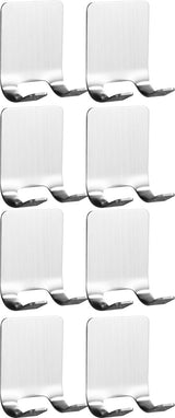 RVS Duo Wandhaak 8 Stuks Zilver