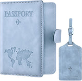 Paspoort Hoesje met Bagagelabel Licht Blauw