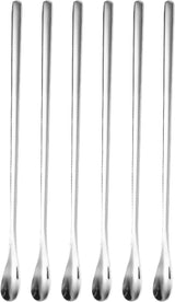 Dun Longdrinklepels 22cm Zilver 6 Stuks