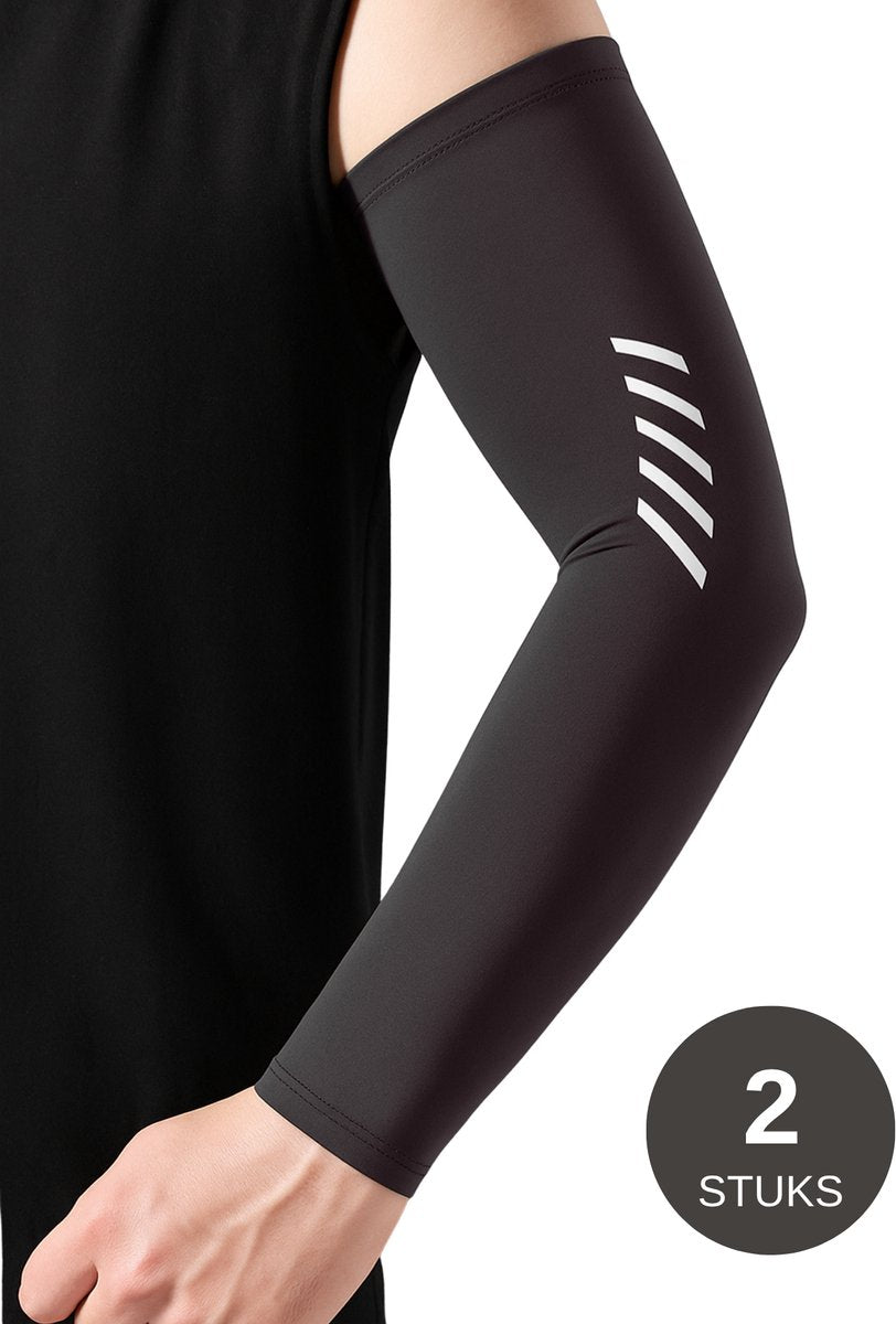 UPF 50+ UV Bescherming Arm Sleeves 2 Stuks Zwart