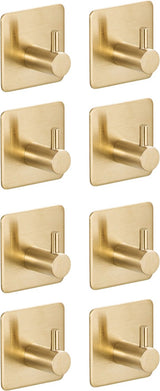 RVS Wandhaak 8 Stuks Goud