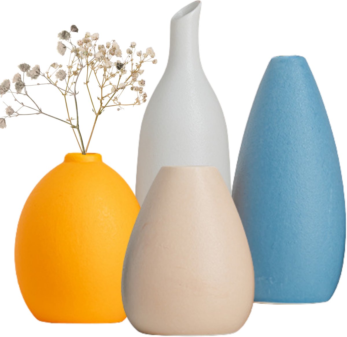 Keramieke Vazen Set Klein 4 Stuks Multicolor