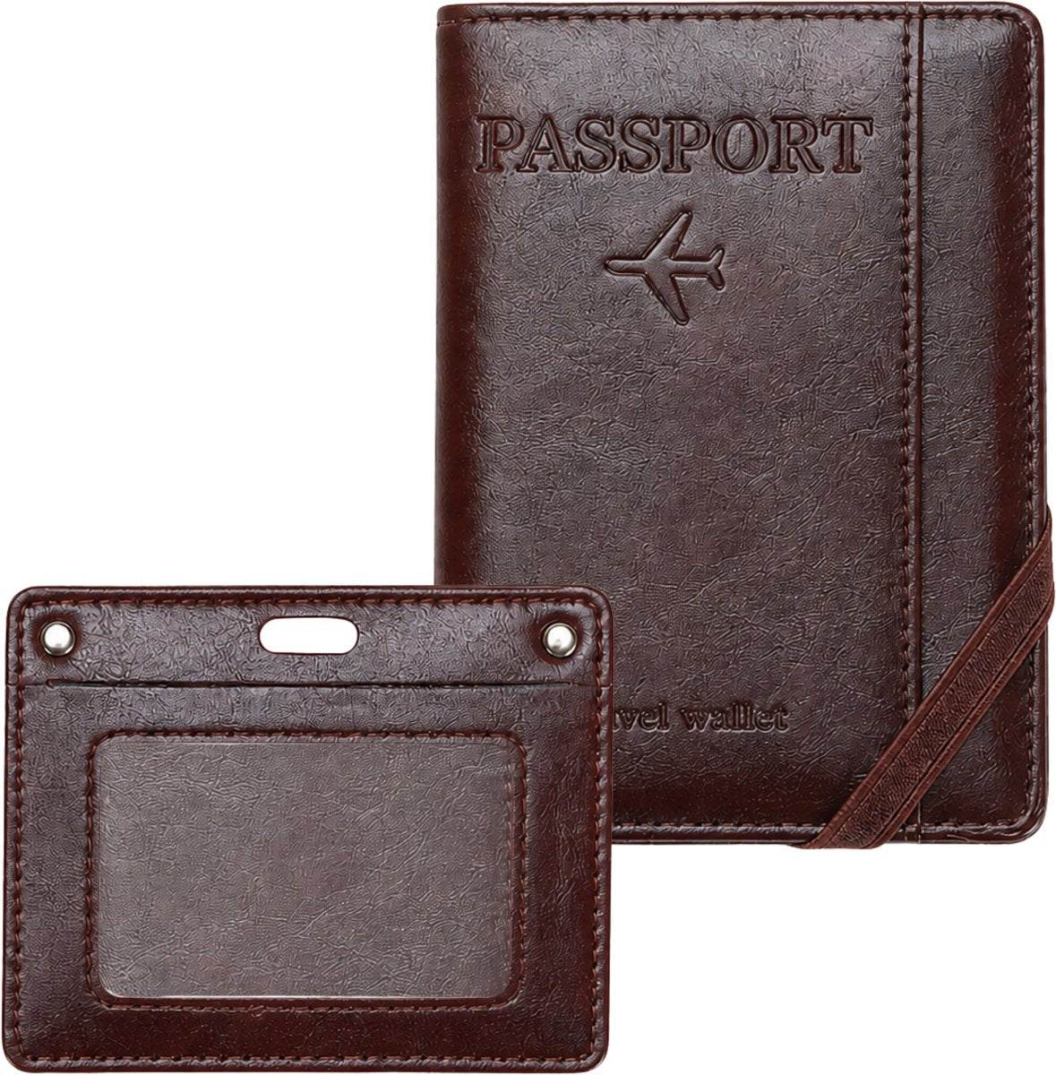 Paspoort Hoesje met Kaarthouder Bruin