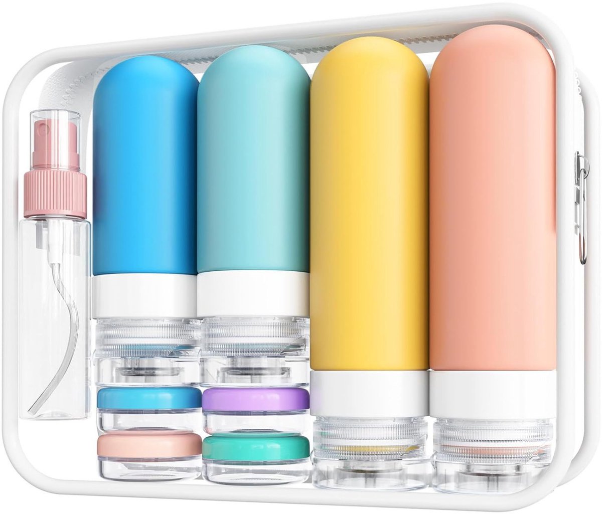 Luxe Siliconen Reisflesjes Set Pastel