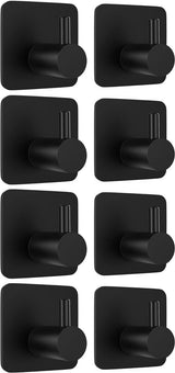 RVS Wandhaak 8 Stuks Zwart