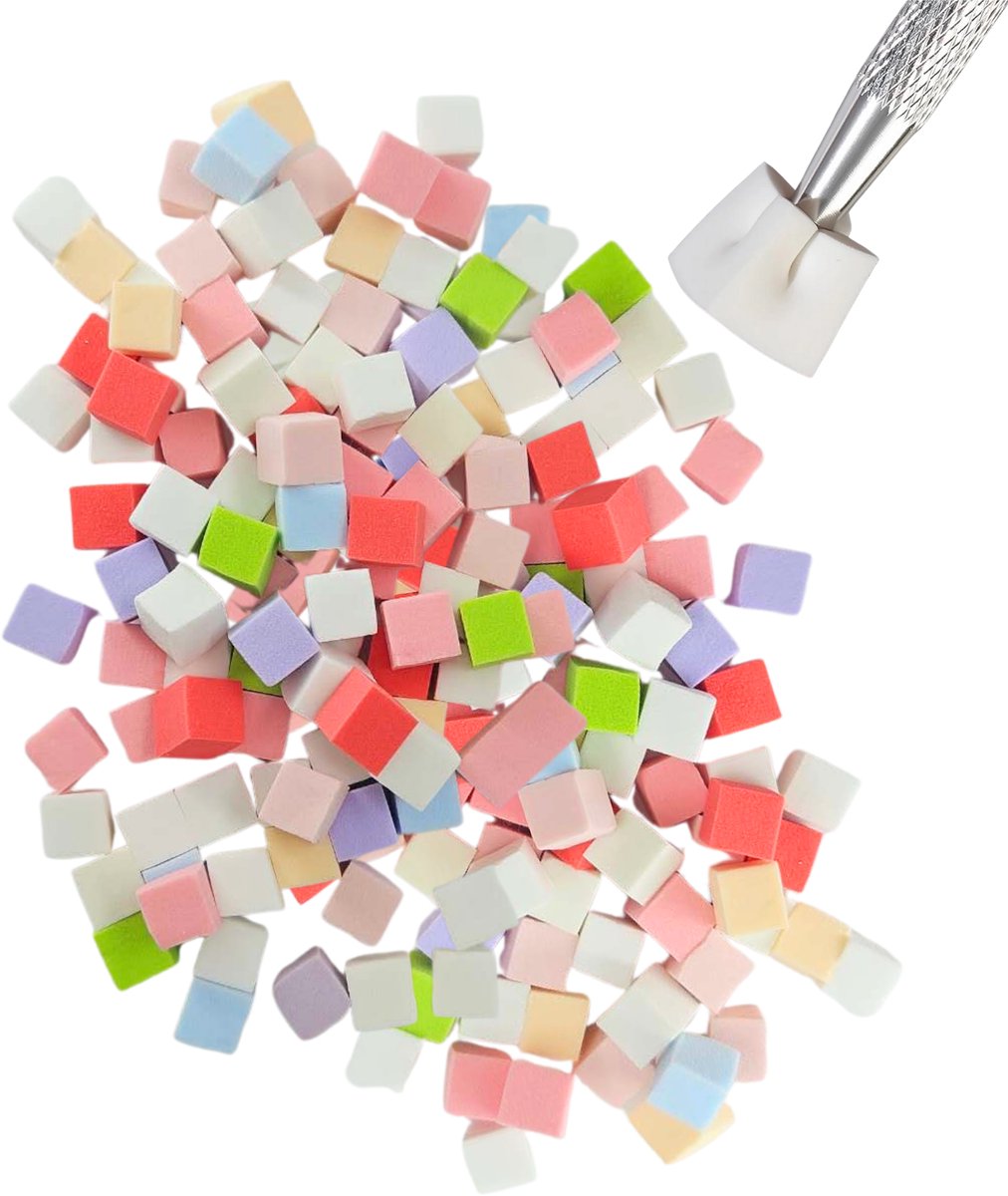 Gradient Ombre Nail Art Sponzen 500 Stuks Meerkleurig