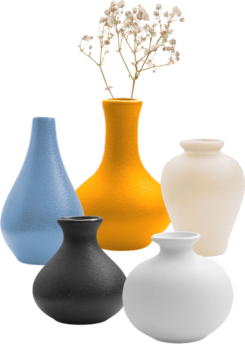 Keramieke Vazen Set Klein 5 Stuks Multicolor