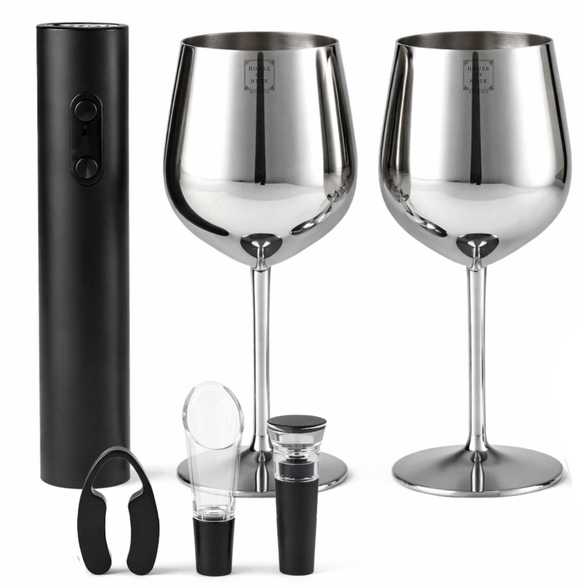 RVS Wijnglazen Set met Accesoires