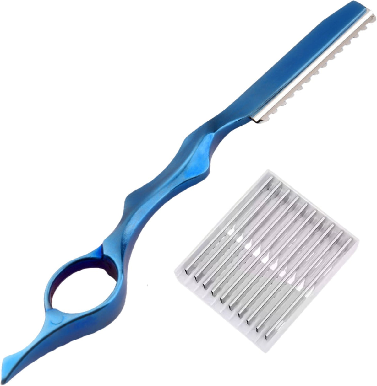 Uitdun Kappersmes Blauw Inclusief 10 Navulmesjes