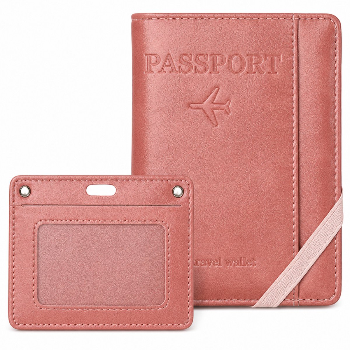 Paspoort Hoesje met Kaarthouder Roze