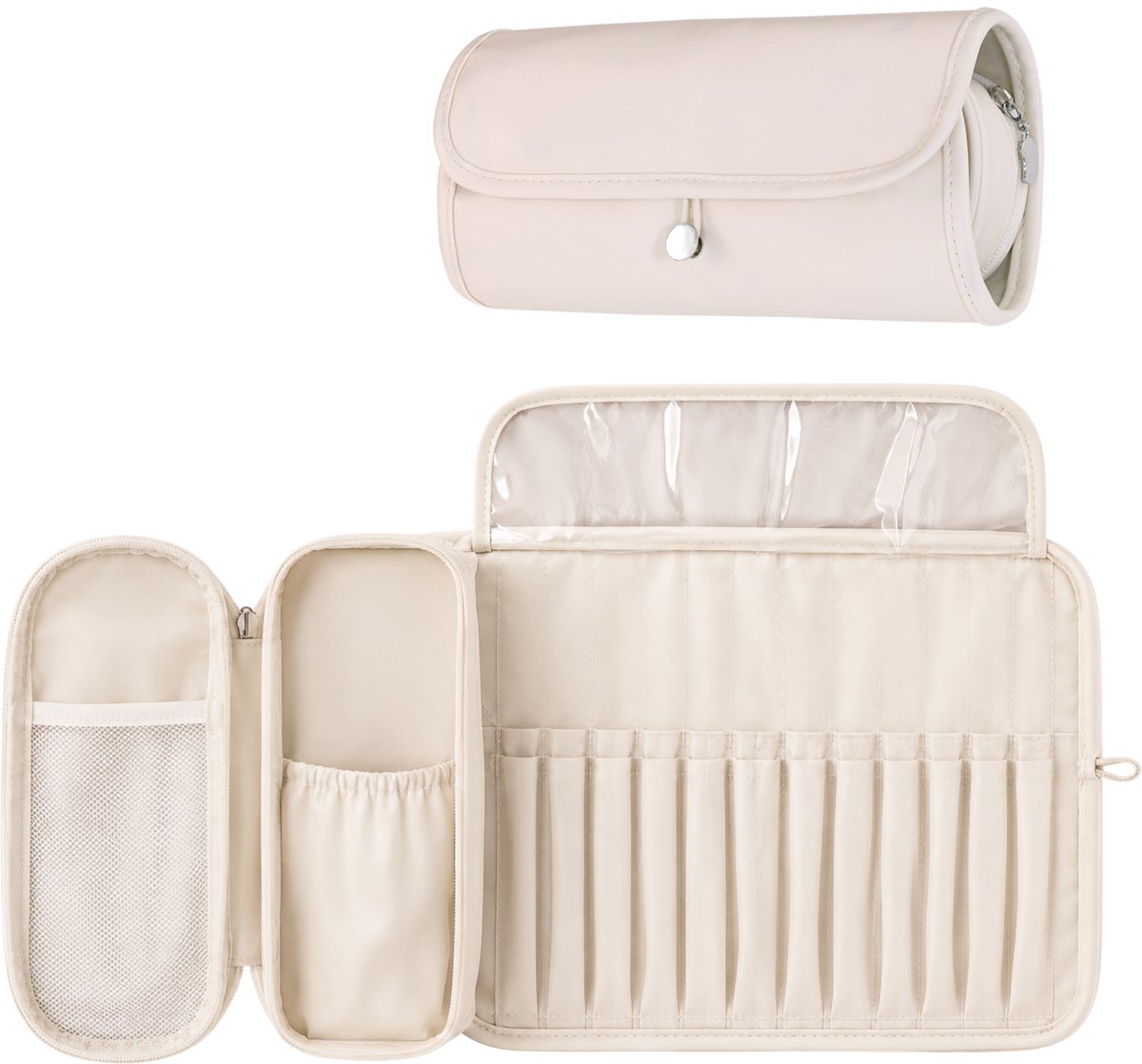 Make Up Tas met Borstelhouder Wit