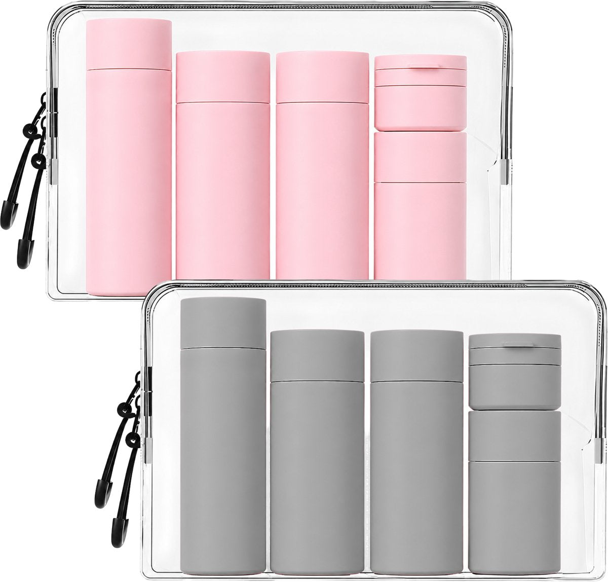 2 Sets Reisflesjes met Etui