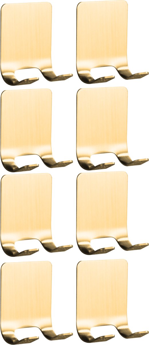 RVS Duo Wandhaak 8 Stuks Goud