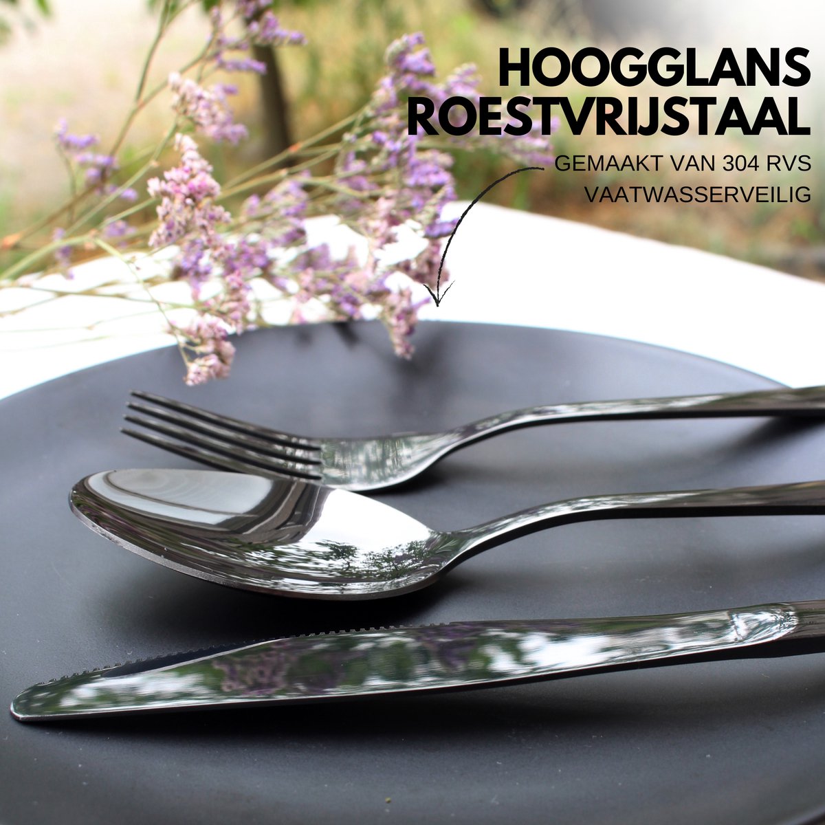 Bestekset 30 Delig Zwart