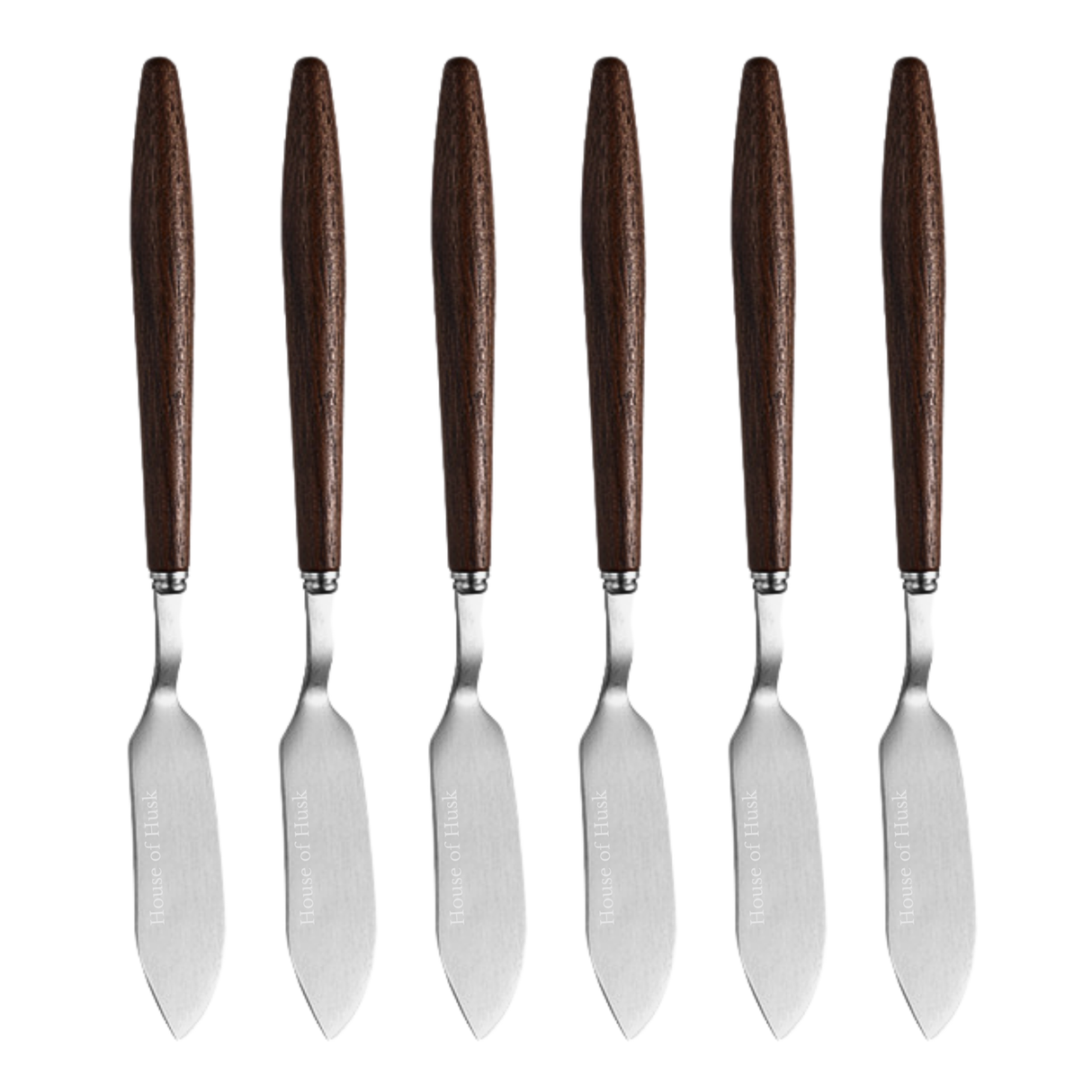 Smeermessen met Walnoot Handvat 6 Stuks