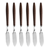Smeermessen met Walnoot Handvat 6 Stuks