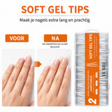 Extra Lange Soft Gel Tips 240 Stuks 'Full Cover'