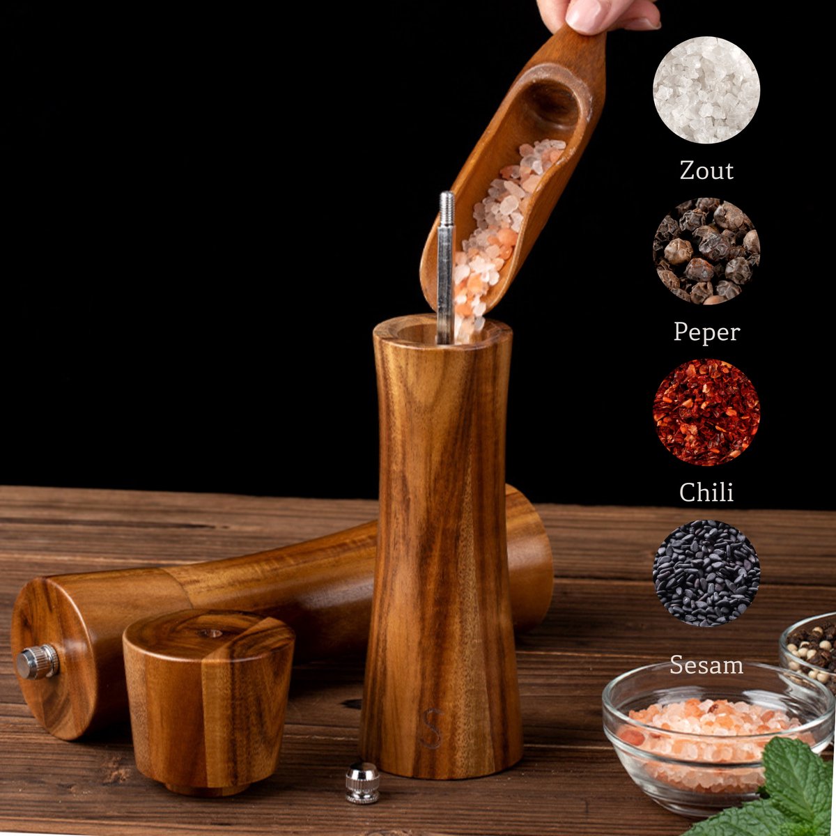 Peper- en Zoutmolen Smooth Bruin