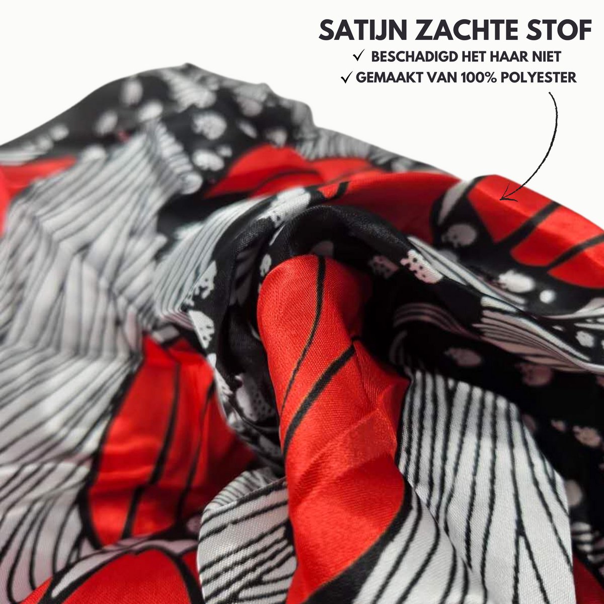 Bonnet XL Slaapmuts Zwart Rood