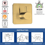 RVS Wandhaak 8 Stuks Goud