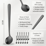 Koffielepels 13cm Zwart 12 Stuks