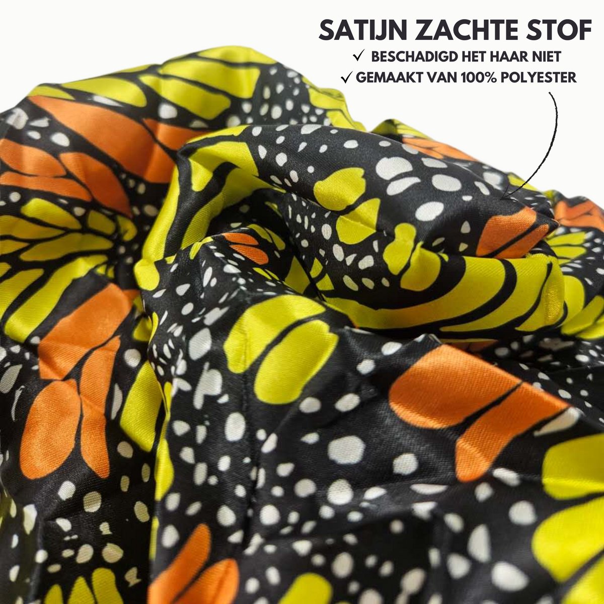 Bonnet XL Slaapmuts Zwart Geel