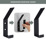RVS Wandhaak 8 Stuks Zwart