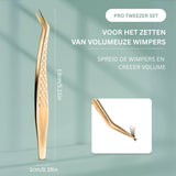 Wimperextension Pincet Set Goud