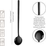 Theelepels 15cm Zwart 6 Stuks