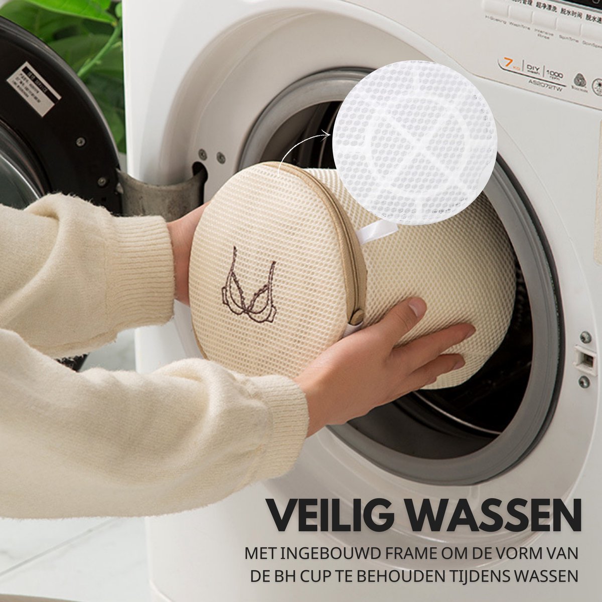 Waszakken set van 6 Beige