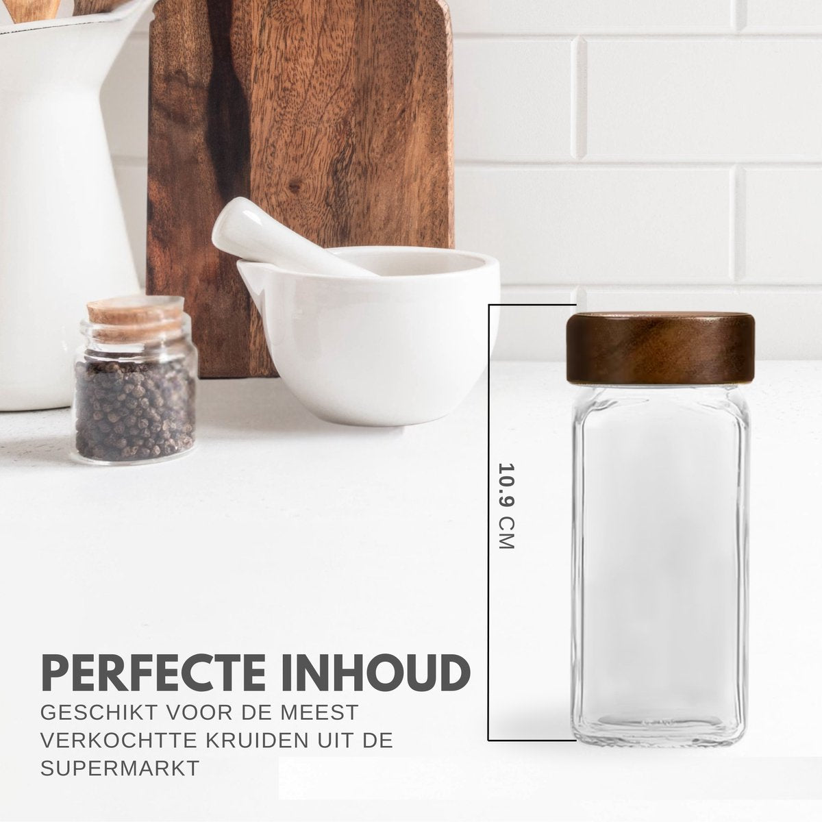 24 Glazen Kruidenpotjes