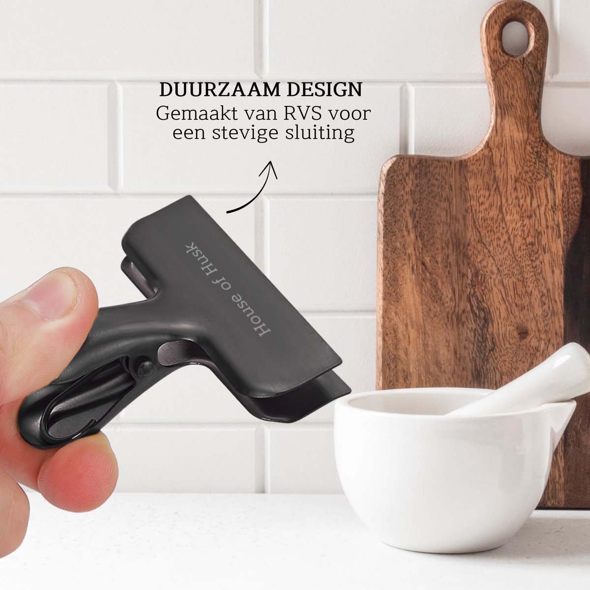 Vershoudclips Zwart 56mm 8 Stuks