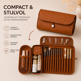 Make Up Tas met Borstelhouder Bruin